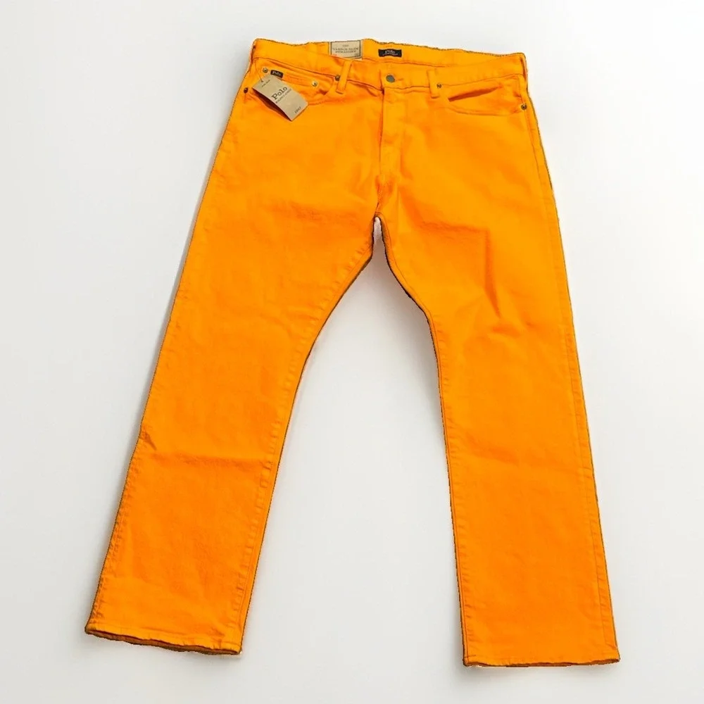Polo Ralph Lauren Varick Slim Straight Orange Prison Pants Paratrooper 38x32 RRL